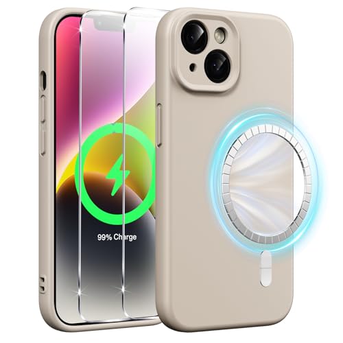 Xiltlly Magnetisch Silikon Hülle für iPhone 14 6,1 Zoll mit 2 Stück Schutzfolie, Kompatibel mit MagSafe, Stoßfeste Kratzfeste Handyhülle für iPhone 14, Grau Xiltlly Magnetisch Silikon Hülle für iPhone 14 6,1 Zoll mit 2 Stück Schutzfolie, Kompatibel mit MagSafe, Stoßfeste Kratzfeste Handyhülle für iPhone 14, Grau von Xiltlly