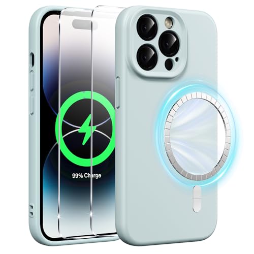 Xiltlly Magnetisch Silikon Hülle für iPhone 14 Pro Max 6,7 Zoll mit 2 Stück Schutzfolie, Kompatibel mit MagSafe, Stoßfeste Kratzfeste Handyhülle für iPhone 14 Pro Max, Blau Xiltlly Magnetisch Silikon Hülle für iPhone 14 Pro Max 6,7 Zoll mit 2 Stück Schutzfolie, Kompatibel mit MagSafe, Stoßfeste Kratzfeste Handyhülle für iPhone 14 Pro Max, Blau von Xiltlly