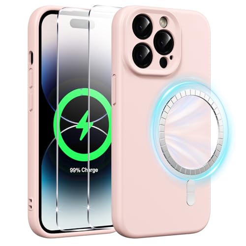 Xiltlly Magnetisch Silikon Hülle für iPhone 14 Pro Max 6,7 Zoll mit 2 Stück Schutzfolie, Kompatibel mit MagSafe, Stoßfeste Kratzfeste Handyhülle für iPhone 14 Pro Max, Rosa Xiltlly Magnetisch Silikon Hülle für iPhone 14 Pro Max 6,7 Zoll mit 2 Stück Schutzfolie, Kompatibel mit MagSafe, Stoßfeste Kratzfeste Handyhülle für iPhone 14 Pro Max, Rosa von Xiltlly
