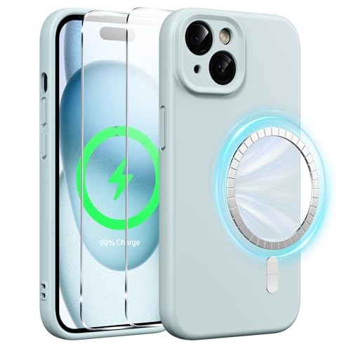 Xiltlly Magnetisch Silikon Hülle für iPhone 15 6,1 Zoll mit 2 Stück Schutzfolie, Kompatibel mit MagSafe, Stoßfeste Kratzfeste Handyhülle für iPhone 15, Blau Xiltlly Magnetisch Silikon Hülle für iPhone 15 6,1 Zoll mit 2 Stück Schutzfolie, Kompatibel mit MagSafe, Stoßfeste Kratzfeste Handyhülle für iPhone 15, Blau von Xiltlly