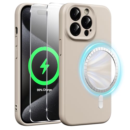Xiltlly Magnetisch Silikon Hülle für iPhone 15 Pro 6,1 Zoll mit 2 Stück Schutzfolie, Kompatibel mit MagSafe, Stoßfeste Kratzfeste Handyhülle für iPhone 15 Pro, Grau Xiltlly Magnetisch Silikon Hülle für iPhone 15 Pro 6,1 Zoll mit 2 Stück Schutzfolie, Kompatibel mit MagSafe, Stoßfeste Kratzfeste Handyhülle für iPhone 15 Pro, Grau von Xiltlly