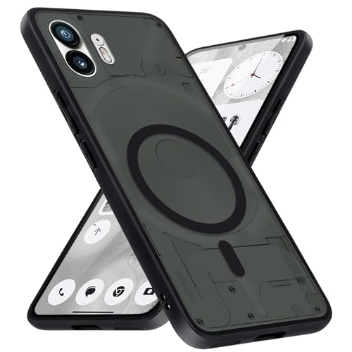 Xiltlly Magnetische Schutzhülle für Nothing Phone (2) /Phone 2 Hülle Kompatibel mit MagSafe Cover Durchscheinend Matt Protective Sturzfest Case für Nothing Phone 2/(2) 6.7 Zoll, Schwarz von Xiltlly