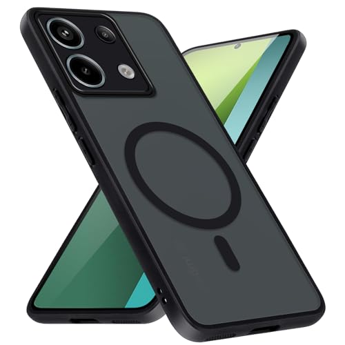 Xiltlly Magnetische Schutzhülle für Redmi Note13 Pro 5G/Poco X6 Hülle Kompatibel mit MagSafe Cover Durchscheinend Matt Protective Sturzfest Case für Redmi Note13 Pro 5G 6.67 Zoll, Schwarz von Xiltlly