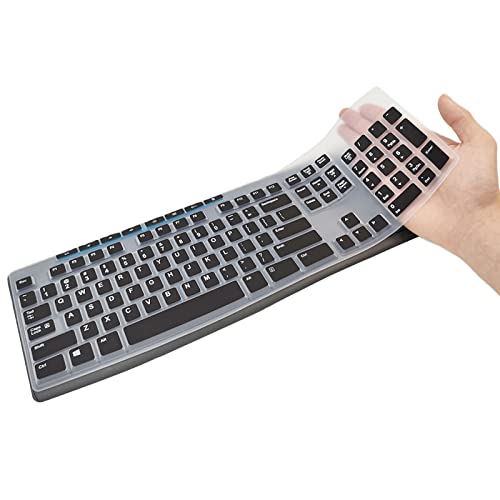 Logitech Tastaturabdeckung für Logitech MK270 MK295, Silikon-Tastaturabdeckung für Logitech MK270 MK295 kabellose Tastatur, wasserdicht, staubdicht, Tastaturhülle (Schwarz) von XinWoTuo