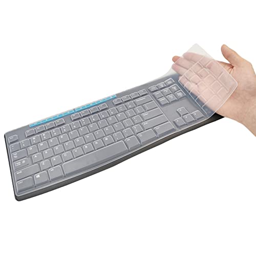 MK270 MK295 Logitech Tastaturabdeckung, Silikon Tastaturabdeckung für Logitech MK270 MK295 Wireless Tastatur, Wasserdicht Staubdicht Logitech Tastatur Skin (Transparent) von XinWoTuo
