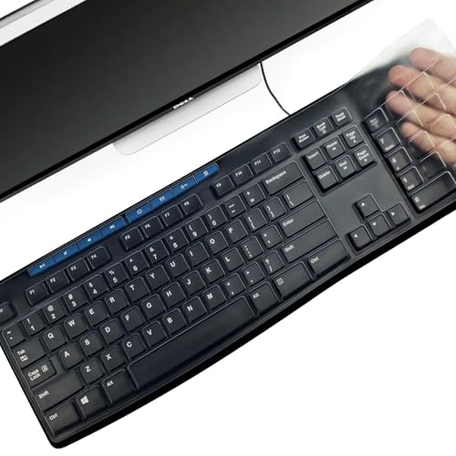 MK270 MK295 Logitech Tastaturabdeckung, Silikon Tastaturabdeckung für Logitech MK270 MK295 Wireless Tastatur, Wasserdicht Staubdicht Logitech Tastatur Skin (Transparent) von XinWoTuo