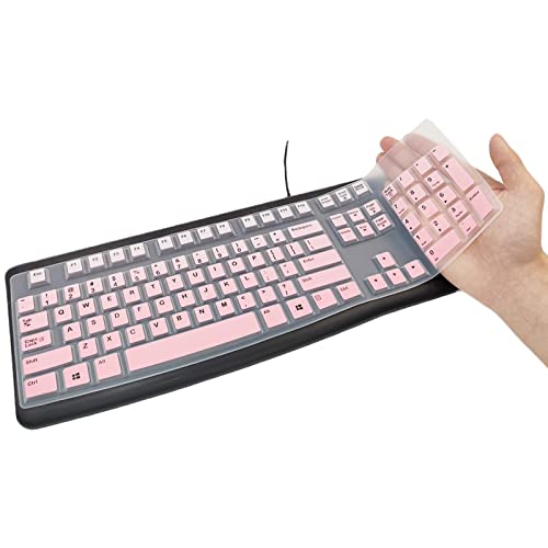 Tastaturabdeckung, ultradünnes Silikon für Logitech K120 MK120, ultradünne Silikon-Tastaturabdeckung für Logitech K120 MK120 kabellose Tastatur, wasserdichte staubdichte Tastaturhaut (Farbverlauf von XinWoTuo