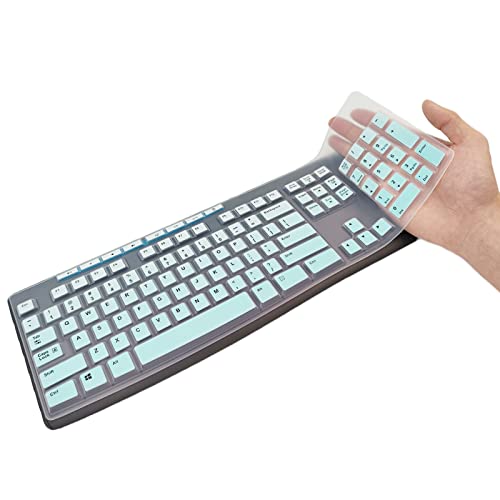 Tastaturabdeckung für Logitech MK270 MK295, Silikon-Tastaturabdeckung für Logitech MK270 MK295 kabellose Tastatur, wasserdichte staubdichte Tastaturhaut (Farbverlauf Minzgrün) von XinWoTuo