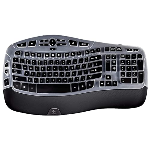Tastaturabdeckung für Logitech MK570 MK550 K350 Wireless Keyboard, Tastatur-Skins für Logitech MK570 MK550 K350 Tastatur, Silikonabdeckung, schwarz, wasserdicht, staubdicht, leicht zu reinigen von XinWoTuo