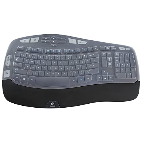 Tastaturabdeckung für Logitech MK570 MK550 K350 Wireless Keyboard, Tastatur-Skins für Logitech MK570 MK550 K350 Tastatur, Silikonabdeckung, transparent, wasserdicht, staubdicht, leicht zu reinigen von XinWoTuo
