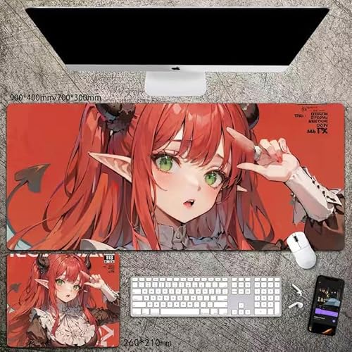 My Dress-Up Darling Mauspad Anime Kitagawa Marin, rutschfeste Gummimatte, 90 x 40 cm/26 x 21 cm, geeignet für Desktop, PC, Laptop, Büro von Xinchangda