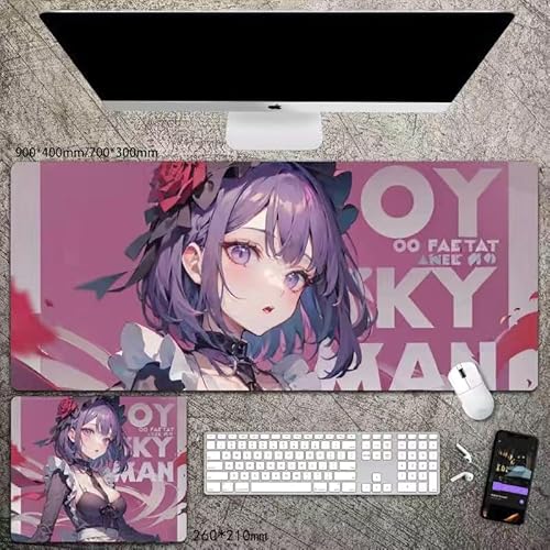My Dress-Up Darling Mauspad Anime Kitagawa Marin, rutschfeste Gummimatte, 90 x 40 cm/26 x 21 cm, geeignet für Desktop, PC, Laptop, Büro von Xinchangda