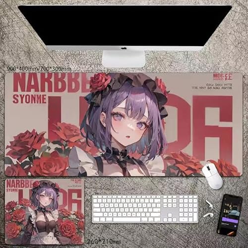 My Dress-Up Darling Mauspad Anime Kitagawa Marin, rutschfeste Gummimatte, 90 x 40 cm/26 x 21 cm, geeignet für Desktop, PC, Laptop, Büro von Xinchangda