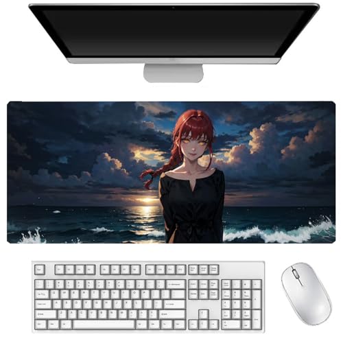 Xinchangda Denji Mauspad Makima/Power/Kantana Man Anime Cartoon rutschfeste Gummimatte Mauspad für Desktop-PC Laptop Büro 40 x 90 cm von Xinchangda