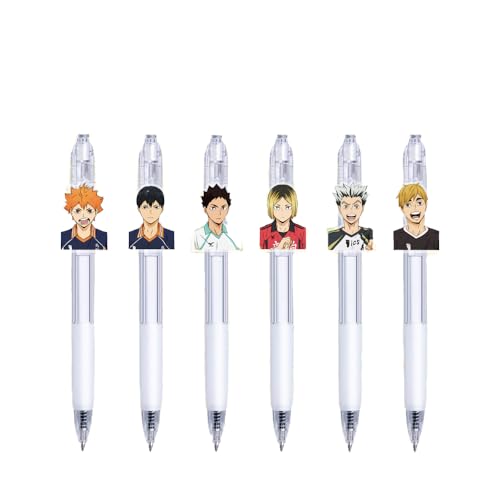 Xinchangda Haikyu Anime Pen Shoyo Hinata/Tobio Kageyama/Tsukishima Kei Cartoon Push-Up-Stift 0,5 mm neutraler Stift Student Schreibwaren Stift-Set von Xinchangda