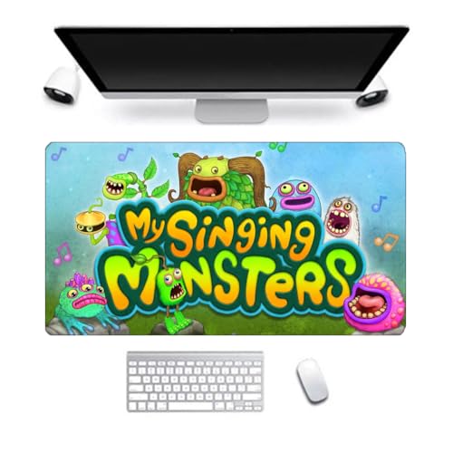 Xinchangda My Singing Monsters Mauspad mit Furcorn Mammott Spiel, rutschfestes Gummi-Mauspad, 40 x 70 cm, für Desktop-PC, Laptop von Xinchangda