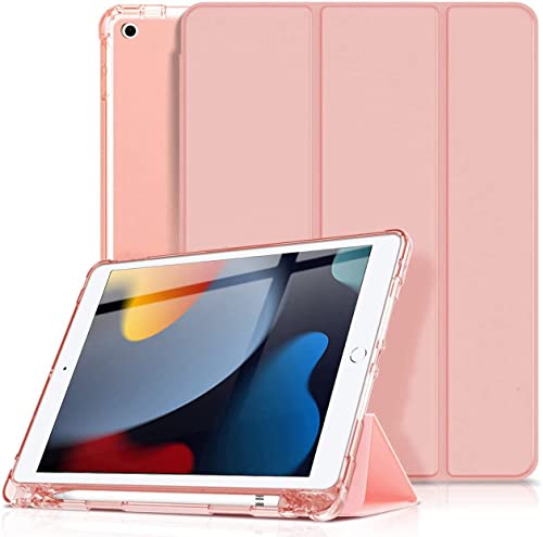 Xincuno Hülle für iPad 9/8/7 Generation,Stoßfeste Robust Panzerhülle mit Pencil Halter, Drehbar Stände, Handschlaufe Schultergurt Schutzhülle für iPad 10.2 2021/2020/2019 Rosa von Xincuno