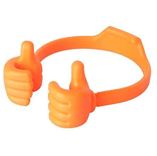 Xindemei Daumen hoch Handyständer, tragbarer Schreibtisch Handyhalter Tablet Cradle Bracket Movie Watching Lazy Mount Stand (Orange) von Xindemei