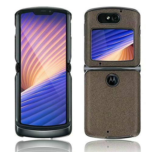 Xindemei Luxus Hybrid Leder Hard PC 2 in 1 Handyhülle Abdeckung, Elegante stoßfeste Schutz Stoßstange Hülle für Motorola Razr 5G (Braun) von Xindemei