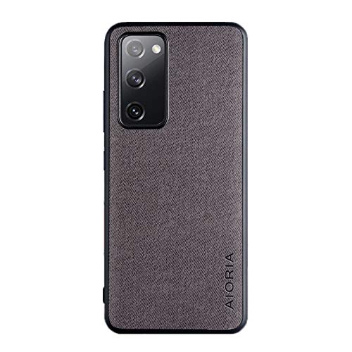 Xindemei Luxus Textil Stoff Hülle TPU Soft Frame Stoßfeste Rückseite für Samsung Galaxy S20 FE 5G (Dunkelgrau) von Xindemei