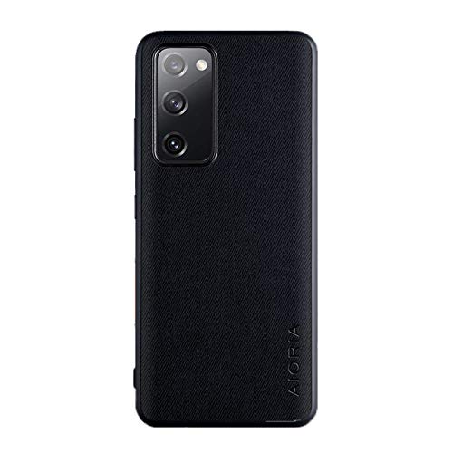 Xindemei Luxus Textil Stoff Hülle TPU Soft Frame Stoßfeste Rückseite für Samsung Galaxy S20 FE 5G (Schwarz) von Xindemei