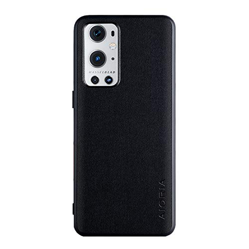 Xindemei für OnePlus 9/9 Pro Textilgewebeetui TPU Soft Frame Stoßfeste Rückabdeckung (für OnePlus 9 Pro, Schwarz) von Xindemei