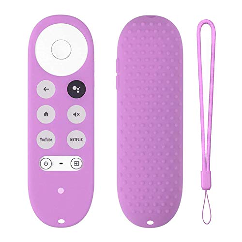 für Google TV 2020 Voice Remote Control Cover Stoßfeste leichte Silikonschutzhülle (Helles Lila) von Xindemei