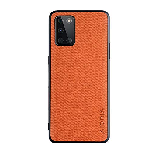 für OnePlus 8T Luxus Textil Stoffetui TPU Soft Frame Stoßfeste Rückabdeckung (Orange) von Xindemei