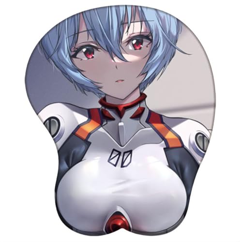 Xingbiyou 3D Anime Eva Mauspads, Asuka Langley Soryu/Ayanami Rei,Kieselgel, Handgelenkstütze (C) von Xingbiyou