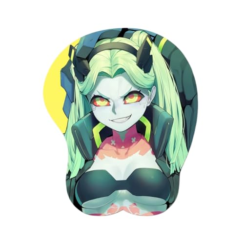 Xingbiyou 3D Anime Mauspads, Cyberpunk Rebecca Lucy, Kieselgel, Handgelenkstütze (A) von Xingbiyou