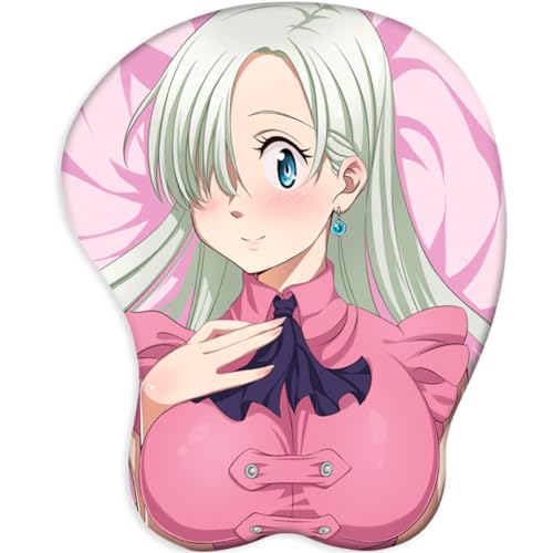 Xingbiyou 3D Anime Mauspads, The Seven Deadly Sins Elizabeth Liones, Kieselgel, Handgelenkstütze (A) von Xingbiyou