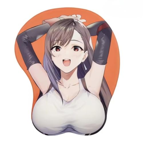 Xingbiyou 3D Anime Tifa Lockhart Mauspads, Kieselgel, Handgelenkstütze von Xingbiyou