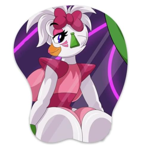 Xingbiyou Anime 3D Glamrock Chica Mauspads,FNAF Five Nights at Freddy's, Kieselgel, Handgelenkstütze (C) von Xingbiyou