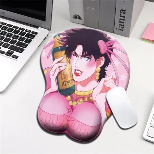 Xingbiyou Anime JoJo 3D Mauspads, Joseph Joestar, Kieselgel, Handgelenkstütze (A) von Xingbiyou