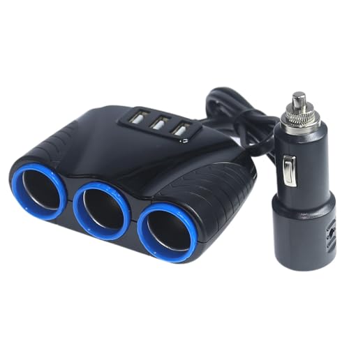 12V/24V KFZ Ladegerät Adapter mit 3 USB Steckdose 3 Fach 120W Auto Zigarettenanzünder Verteiler von Xingdianfu