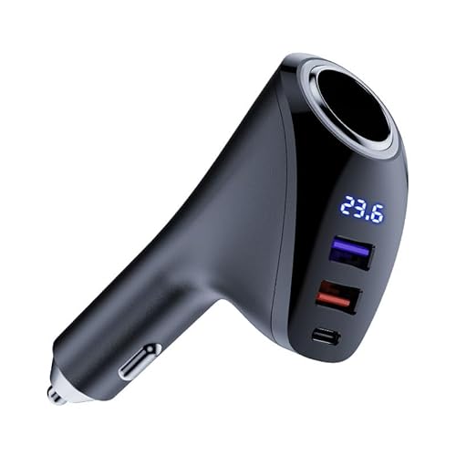 Auto Ladegerät USB C Zigarettenanzünder Splitter Adapter 150W Auto Feuerzeug Ladegerät, Typ C Dual USB Auto Ladegerät mit Spannungsanzeige Auto Ladegerät USB C Zigarettenanzünder Splitter Adapter 150W Auto Feuerzeug Ladegerät, Typ C Dual USB Auto Ladegerät mit Spannungsanzeige von Xingdianfu