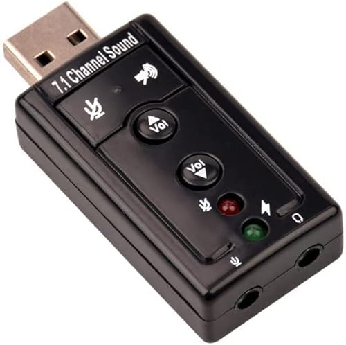 USB 2.0 Virtual 7.1 Channel Stereo Audio Adapter Externe Soundkarte mit 3,5 mm Audio und Mikrofon, interner Verstärker und Lautstärkeregler von Xingdianfu