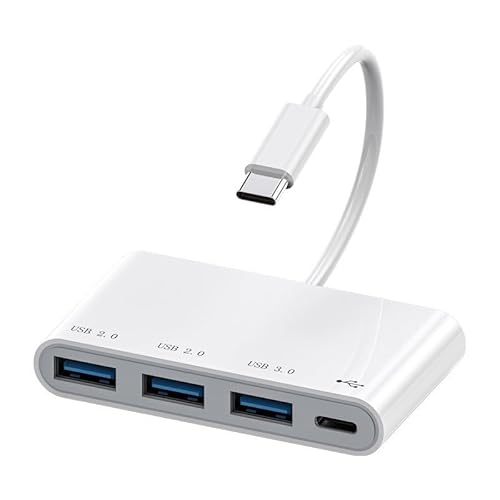 USB C Hub, USB C auf USB 3.0 Multiport-Adapter, 4 in 1 USB3.0 Erweiterungshub auf 4-Port USB-A Splitter, 1 USB3.0+2 USB2.0 Hochgeschwindigkeitsübertragungsadapter für MacBook Pro, iMac etc. (Typ-C) von Xingdianfu
