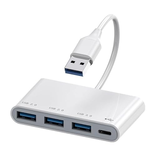 USB C Hub, USB C auf USB 3.0 Multiport-Adapter, 4 in 1 USB3.0 Erweiterungshub auf 4-Port USB-A Splitter, 1 USB3.0+2 USB2.0 Hochgeschwindigkeitsübertragungsadapter für MacBook Pro, iMac etc. (USB) von Xingdianfu