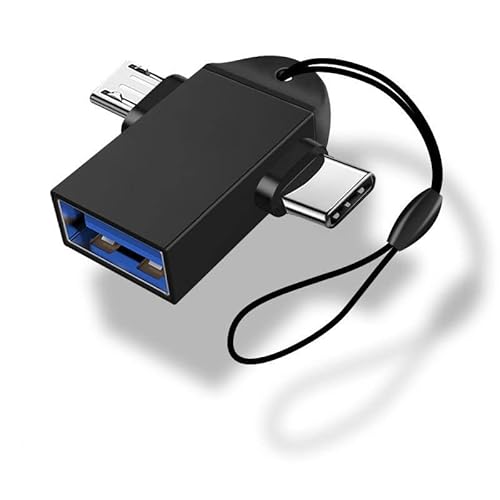 Xingdianfu 2 in 1 Micro USB/USB-C auf USB 3.0 Adapter 2er-Pack mit Lanyard, USB C auf USB Adapter, Micro auf USB OTG Aadapter Konverter Xingdianfu 2 in 1 Micro USB/USB-C auf USB 3.0 Adapter 2er-Pack mit Lanyard, USB C auf USB Adapter, Micro auf USB OTG Aadapter Konverter von Xingdianfu