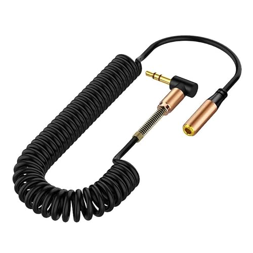 Xingdianfu 90°Winkel Sound AUX Audio Spiral Kabel Klinke Stecker 3,5mm gewinkelt Auto von Xingdianfu