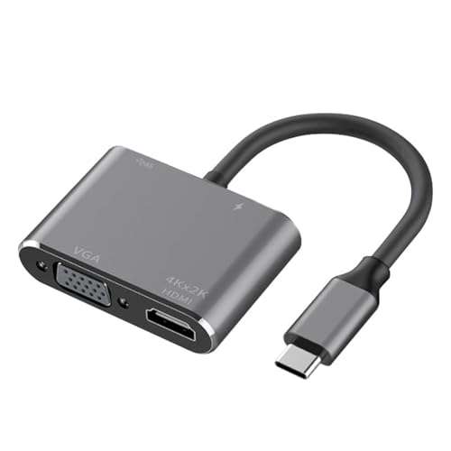 Xingdianfu USB C zu HDMI VGA Adapter, HUB USB-C Adapter HDMI 4k VGA USB 3.0 Power Delivery PD Ladeanschluss USB 3.0-Anschluss von Xingdianfu