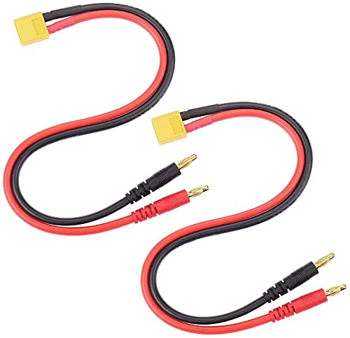 2 stücke XT60 zu 4,0mm Bananenstecker mit 30 cm 14 AWG Silikon Kabel Ladegerät Draht Lipo Batterie Verbinden Kabel für FPV RC Netzteil (Packung von 2) von Xingkang