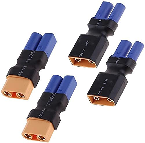 4 Stück XT90 zu EC5 Stecker Stecker Buchse Adapter Kompaktleuchte Drahtloser Netzstecker Adapter Anschluss UAV RC Modellauto Flugzeugbatterie (XT90 to EC5) von Xingkang