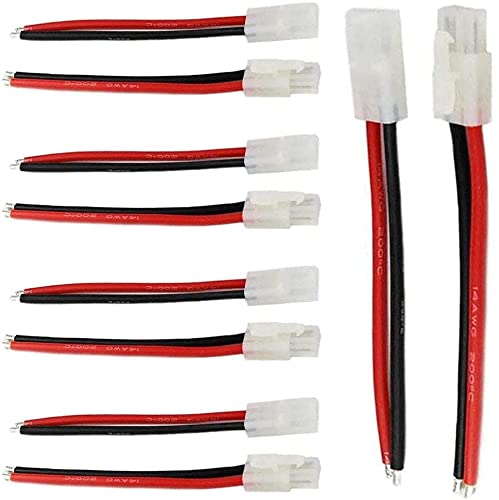 Xingkang 5 Pairs Compatible for Tamiya Männlich Weiblich Stecker Adapter Kabel 14awg 10 cm für RC Auto Lipo Batterieladung von Xingkang
