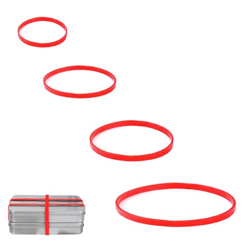 80 Stücke Gummibänder Rot Gummis Gummiringe Naturkautschuk Elastische Breite Dicke Kältebeständige Gummibänder Gummiband Haushaltsgummi für Camping Survival Robuste Bürobedarf（2,5/4//5/6cm） von Xingrun