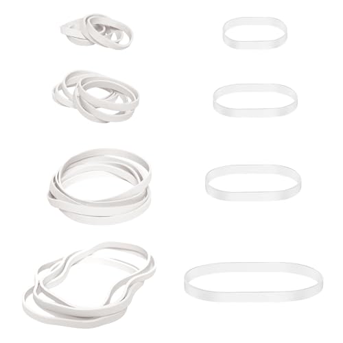 80 Stücke Gummibänder Weiß Gummis Gummiringe Naturkautschuk Elastische Breite Dicke Kältebeständige Gummibänder Gummiband Haushaltsgummi für Camping Survival Robuste Bürobedarf（2,5/4//6/7cm） von Xingrun