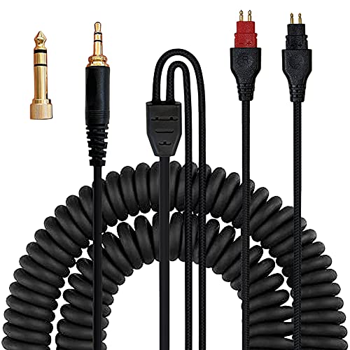 Xingsiyue Ersatz Spiral Kabel Kompatibel mit Sennheiser HD650 HD600 HD660s HD580 Kopfhörer - Verlängerung auf 5M Kabel mit 6.35MM Adapter von Xingsiyue