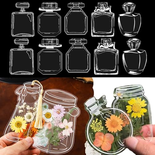 Lesezeichen zum Selbermachen, getrocknete Blumen, handgefertigt, transparent, gepresste Blumen, Lesezeichen-Set, personalisierbar, klares Glas, Wunschflasche, Bastel-Seitenmarker, Clips, Geschenke Lesezeichen zum Selbermachen, getrocknete Blumen, handgefertigt, transparent, gepresste Blumen, Lesezeichen-Set, personalisierbar, klares Glas, Wunschflasche, Bastel-Seitenmarker, Clips, Geschenke von Xinhelan