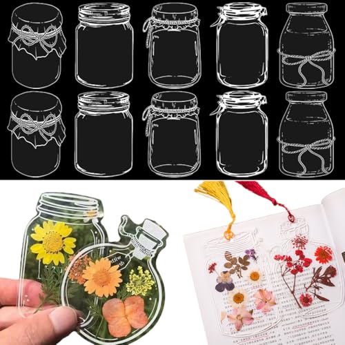 Lesezeichen zum Selbermachen, getrocknete Blumen, handgefertigt, transparent, gepresste Blumen, Lesezeichen-Set, personalisierbar, klares Glas, Wunschflasche, Bastel-Seitenmarker, Clips, Geschenke Lesezeichen zum Selbermachen, getrocknete Blumen, handgefertigt, transparent, gepresste Blumen, Lesezeichen-Set, personalisierbar, klares Glas, Wunschflasche, Bastel-Seitenmarker, Clips, Geschenke von Xinhelan